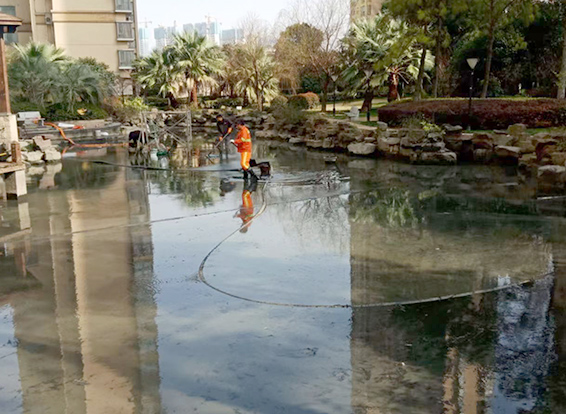 畜禽良种场景观池淤泥清理